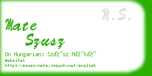 mate szusz business card